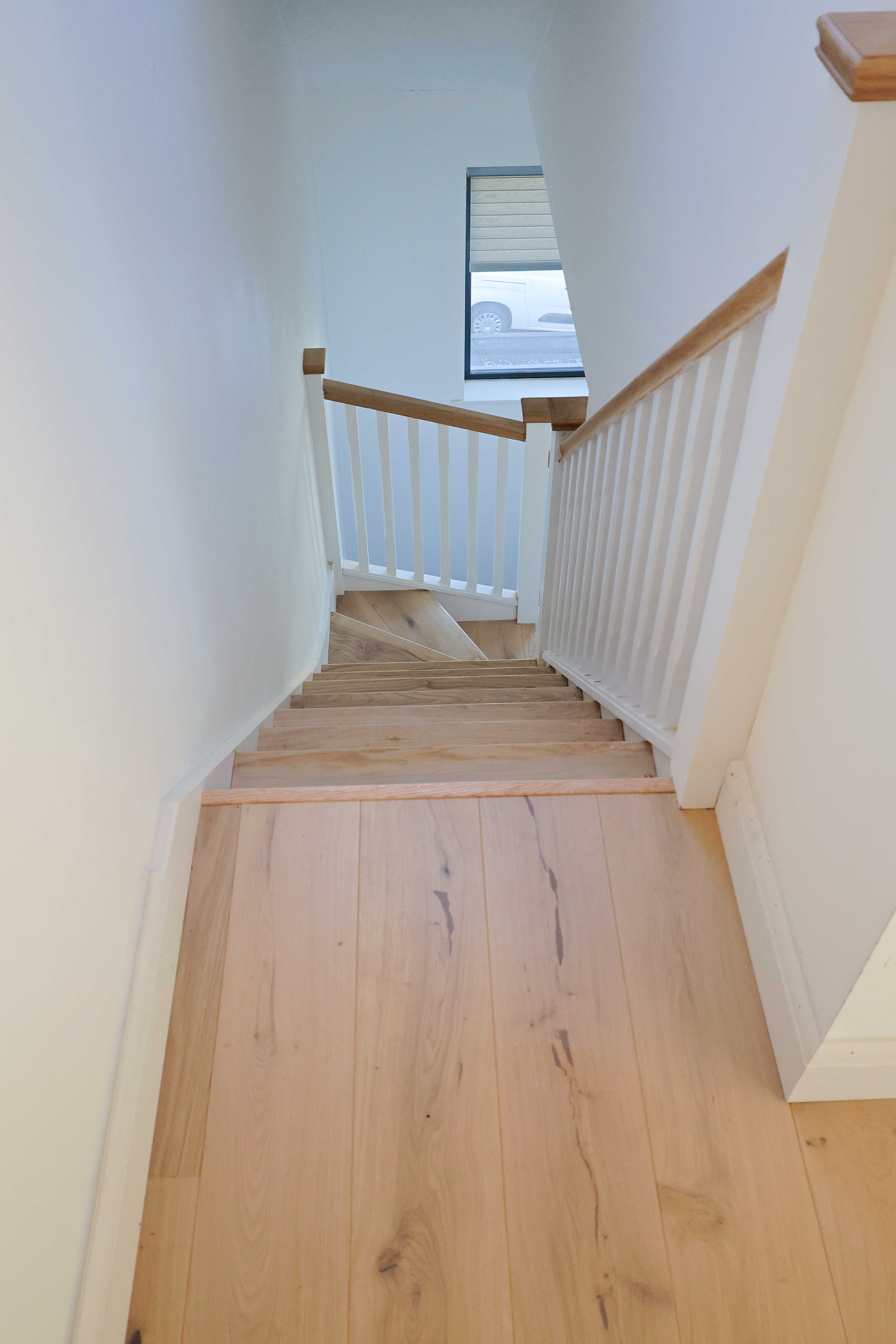 Bespoke staircase installation viewed from above